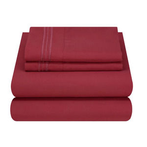 Bed Sheet Set 4 PC QUEEN Microfiber Bedding Hypoallergenic 2500 Threads Maroon